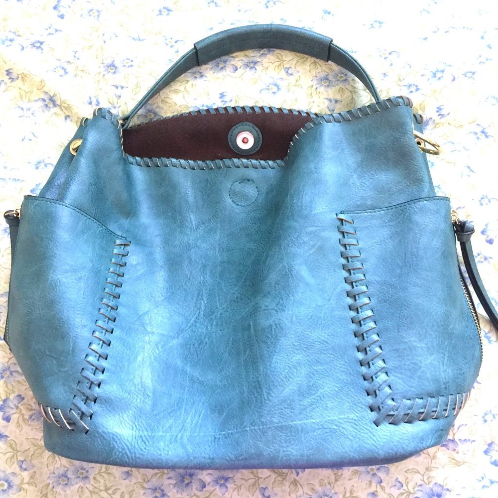 Teal Leather Handbag